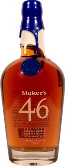 Maker's Mark 46 Kentucky Straight Bourbon Whiskey 94 Proof (Blue & White Double Dipped Wax Top)
