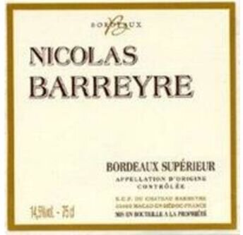 Chateau Barreyre Bordeaux Superieur Nicholas Barreyre