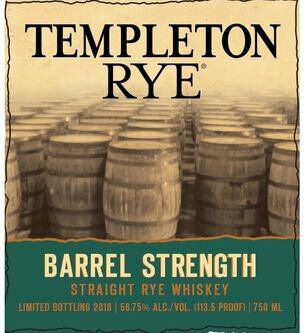 Templeton Rye Barrel Strength 2018