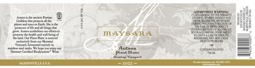 Maysara Autees Pinot Blanc