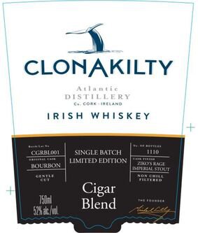 Clonakilty Limited Edition Cigar Blend Single Barrel Lot No. CGRBL001 Irish Whisky