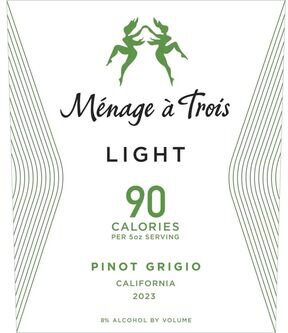 Menage a Trois Pinot Grigio Light California