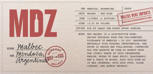 MDZ Wines Malbec Mendoza