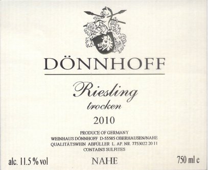 Donnhoff Riesling Trocken