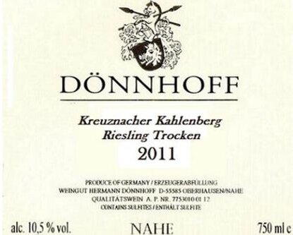 Donnhoff Riesling Kreuznacher Kahlenberg Trocken