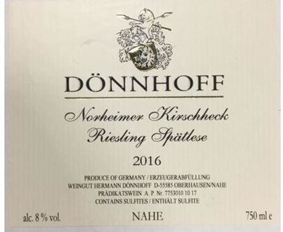 Donnhoff Riesling Norheimer Kirschheck Spatlese