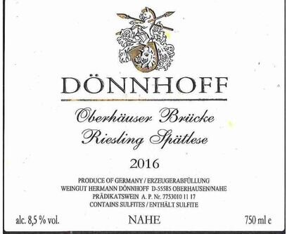 Donnhoff Riesling Oberhauser Brucke Spatlese
