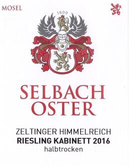 Selbach-Oster Zeltinger Himmelreich Riesling Kabinett Halbtrocken