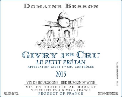 Domaine Besson Givry 1er Cru Le Petit Pretan