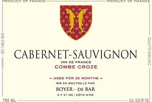 Boyer - De Bar Cabernet Sauvignon Combe Croze