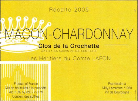 Les Heritiers du Comte Lafon Macon-Chardonnay Clos de la Crochette