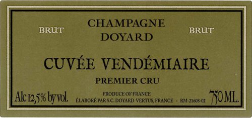 Champagne Doyard Champagne 1er Cru Brut Blanc de Blancs Cuvee Vendemiaire