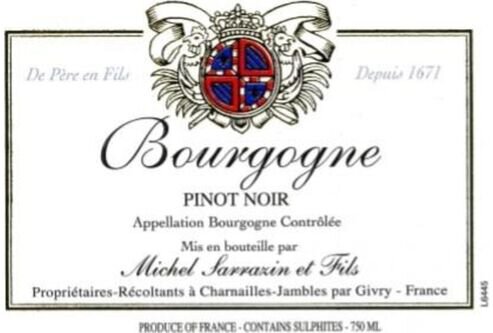 Michel Sarrazin Bourgogne Pinot Noir