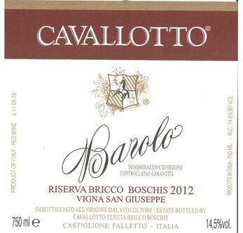 Cavallotto Barolo Riserva Bricco Boschis Vigna San Giuseppe
