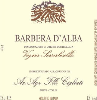 Cigliuti Barbaresco Barbera d'Alba Vigna Serraboella