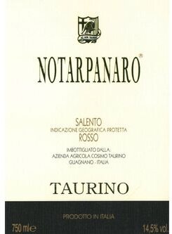 Cosimo Taurino Salento Notarpanaro Rosso
