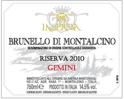 La Serena Brunello di Montalcino Gemini Riserva