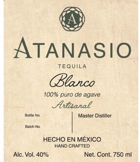 Tequila Atanasio Artesanal Blanco Tequila 100% Puro De Agave