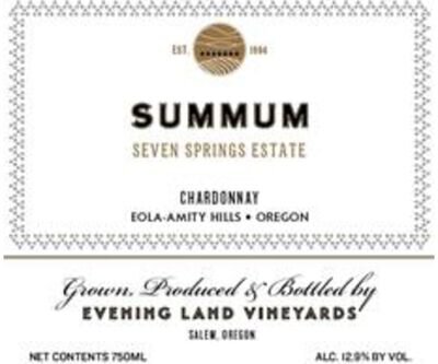 Evening Land Vineyards Chardonnay Seven Springs Estate Summum Eola-Amity Hills