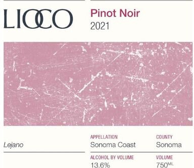 Lioco Wines Pinot Noir Lejano Sonoma Coast