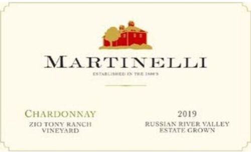 Martinelli Winery Chardonnay Zio Tony Ranch Vineyard Estate Grown Russian River Valley