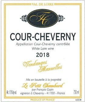 Francois Cazin Cour-Cheverny Vendanges Manuelles Blanc