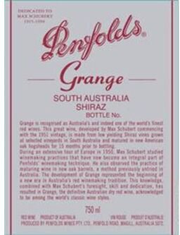 Penfolds Grange South Australia Shiraz
