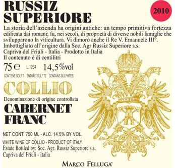 Russiz Superiore Cabernet Franc Collio