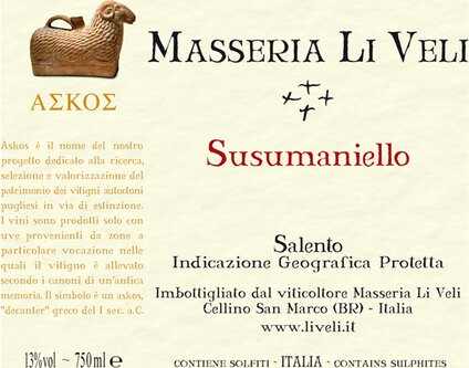 Li Veli Askos Susumaniello Salento IGT