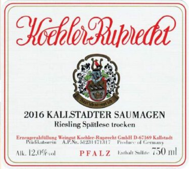 Koehler-Ruprecht Riesling Kallstadter Saumagen Spatlese Trocken