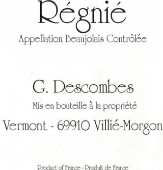 Georges Descombes Regnie Vieilles Vignes