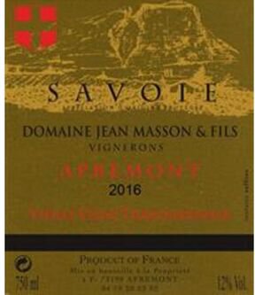 Domaine Jean Masson & Fils Vin de Savoie Apremont Vieille Vigne Traditionnelle
