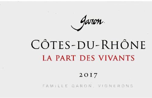 Domaine Garon Cotes du Rhone La Part des Vivants