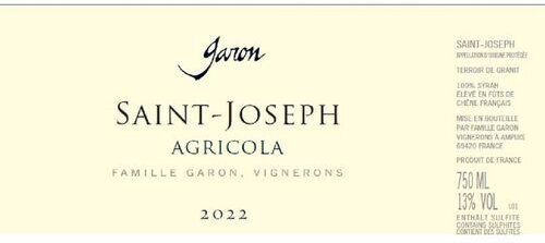 Domaine Garon Saint-Joseph Agricola