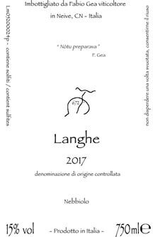 Fabio Gea Langhe Nebbiolo Notu Preparava