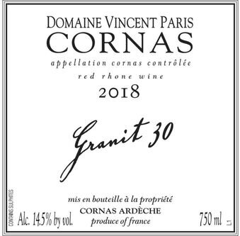 Domaine Vincent Paris Cornas Granit 30