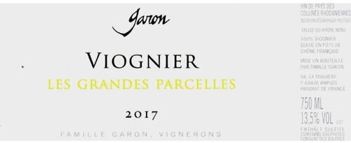Domaine Garon Vin de Pays des Collines Rhodaniennes Viognier Les Grandes Parcelles