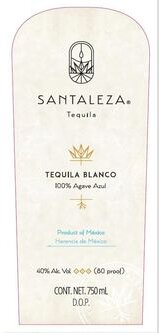 Santaleza Tequila Blanco Tequila 100 % Agave Azul 80 Proof