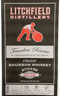 Litchfield 6 Years Old Founders' Reserve Bottled In Bond Straight Bourbon Whiskey