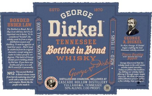 George Dickel 11 Year Old Bottled In Bond