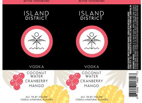 Island District Coconut Water Cranberry Mango Vodka