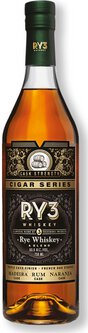 Ry3 Whiskey Cigar Series Cask Strength Triple Cask Finish-French Oak Staves Rye Whiskey