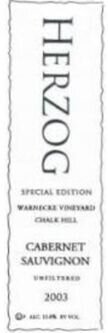 Herzog Wine Cellars Special Edition Cabernet Sauvignon Warnecke Vineyard Chalk Hill