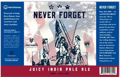 One Family Brewing Co. Funk Brewing Collaboration Never Forget Juicy IPA
