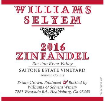 Williams Selyem Saitone Vineyard Russian River Valley Zinfandel