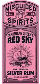 Misguided Spirits Caribbean Queen's Red Sky Rum