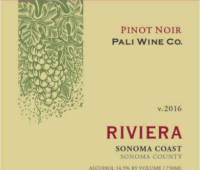 Pali Pinot Noir Riviera Sonoma Coast