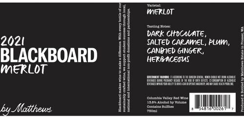 Blackboard Merlot Columbia Valley