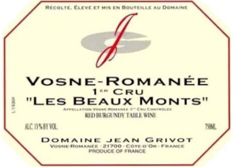 Domaine Jean Grivot Vosne-Romanee 1er Cru Les Beaux Monts