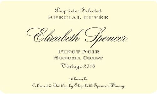 Elizabeth Spencer Pinot Noir Proprietor Selected Special Cuvee Sonoma Coast